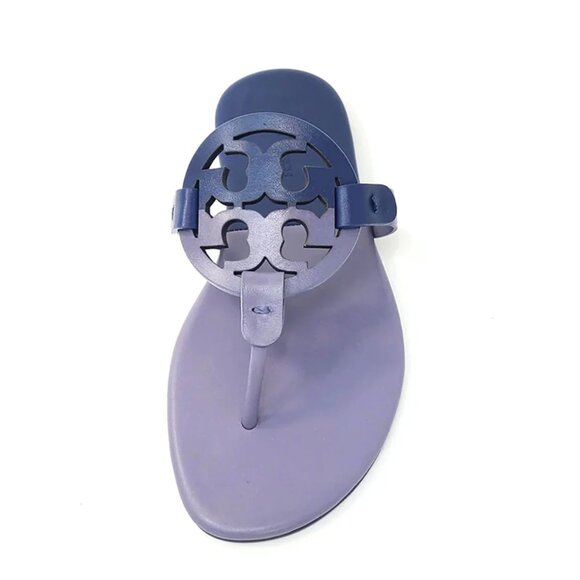 NEW  TORY BURCH Made In Brazil Miller Soft Leather Sandals Dark Lotus 1467mn - Picture 9 of 10